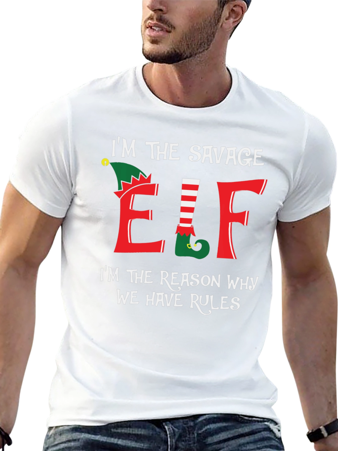 Savage Elf T-Shirt - Christmas Holiday Humor Tee