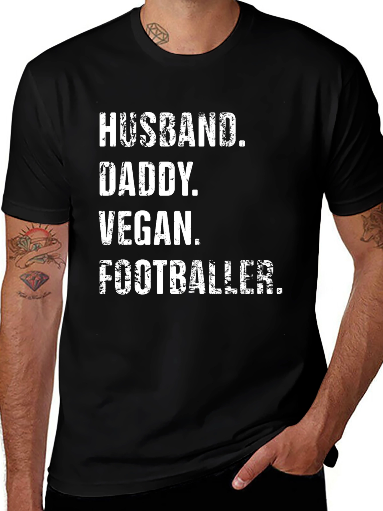 Husband Daddy Vegan Footballer T-Shirt