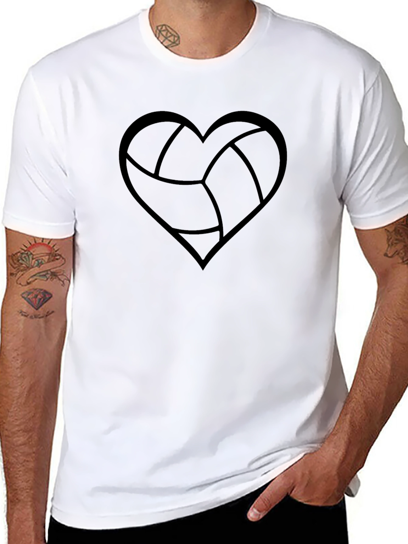 Volleyball Heart Graphic Tee - Sporty & Stylish
