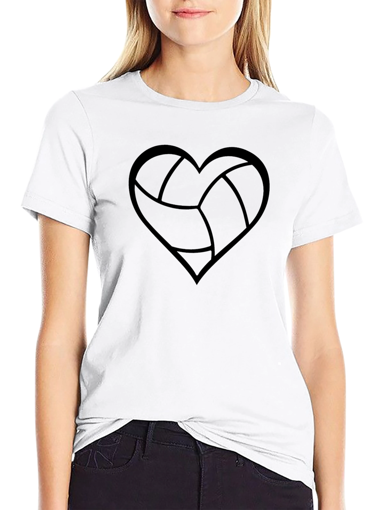 Volleyball Heart Graphic Tee - Sporty & Stylish