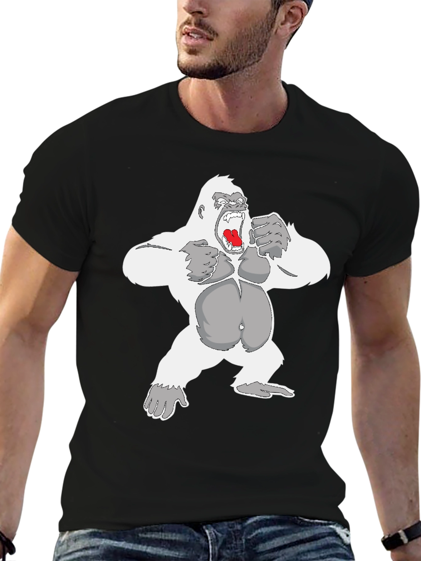 Angry Gorilla Graphic Tee - Mens Black T-Shirt
