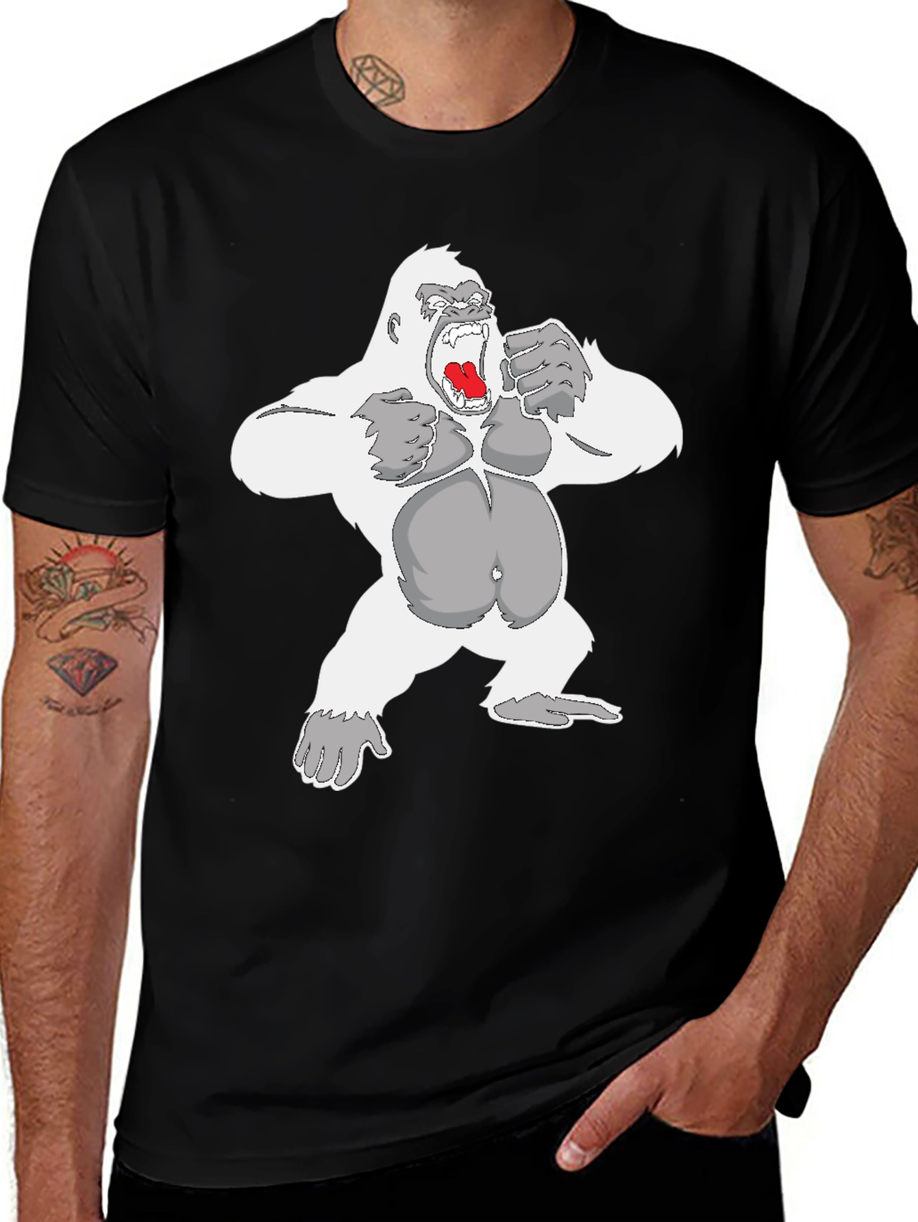 Angry Gorilla Graphic Tee - Mens Black T-Shirt