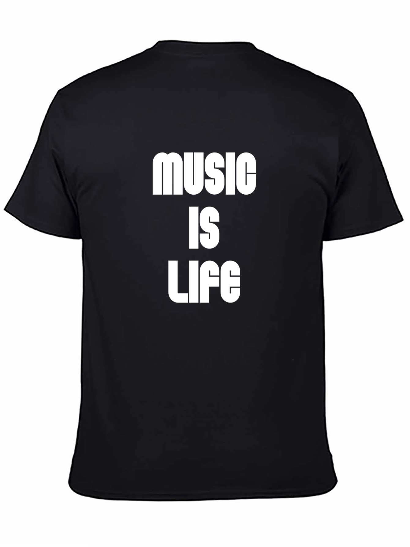 Music Is Life Graphic Tee - Black Cotton T-Shirt