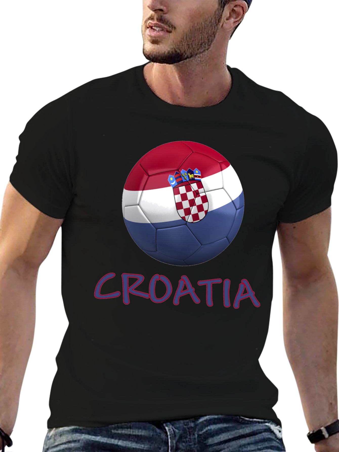 Croatia Soccer Ball Graphic T-Shirt