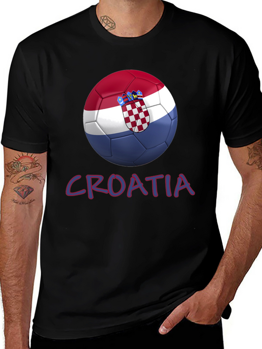 Croatia Soccer Ball Graphic T-Shirt