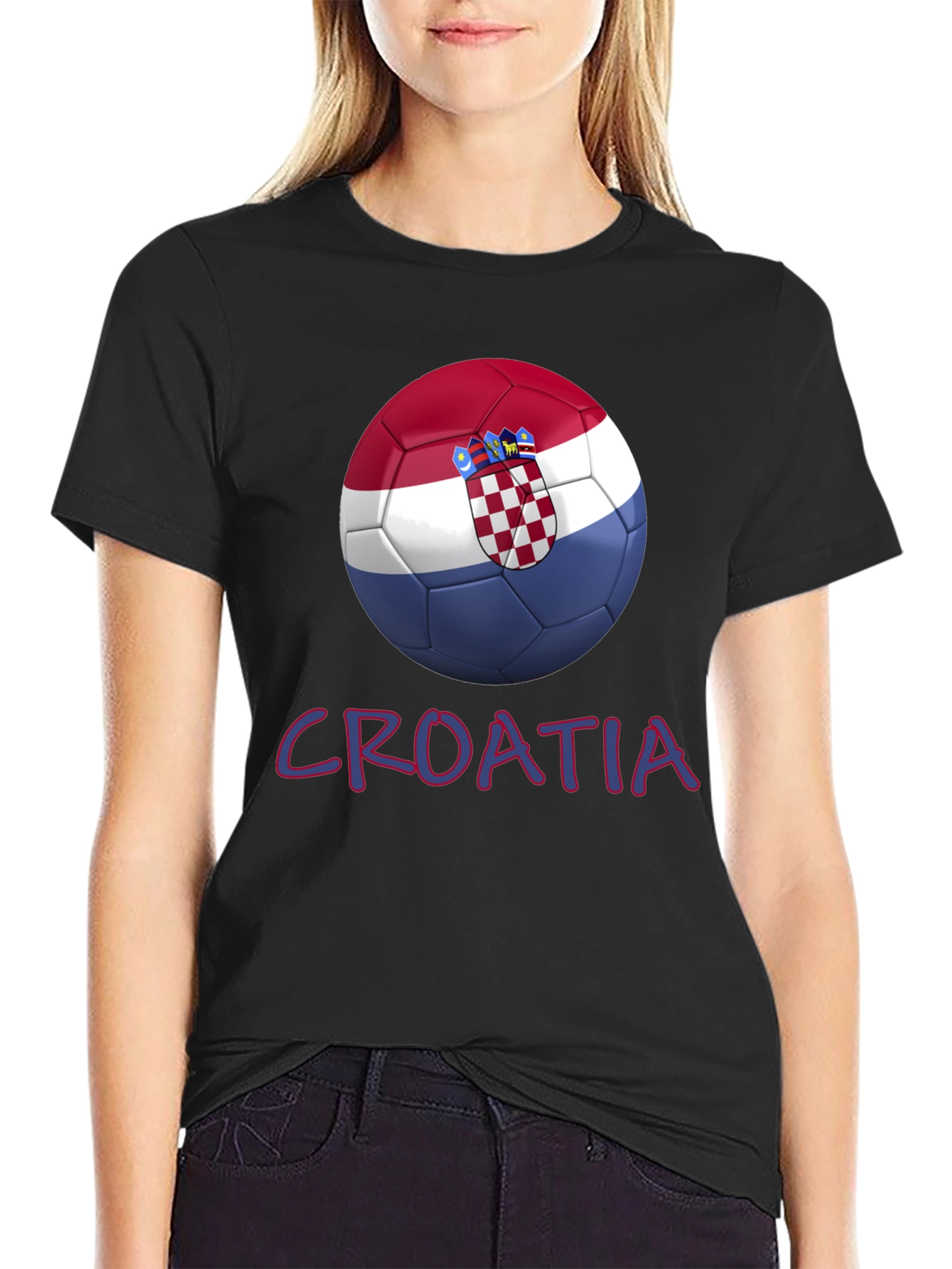 Croatia Soccer Ball Graphic T-Shirt