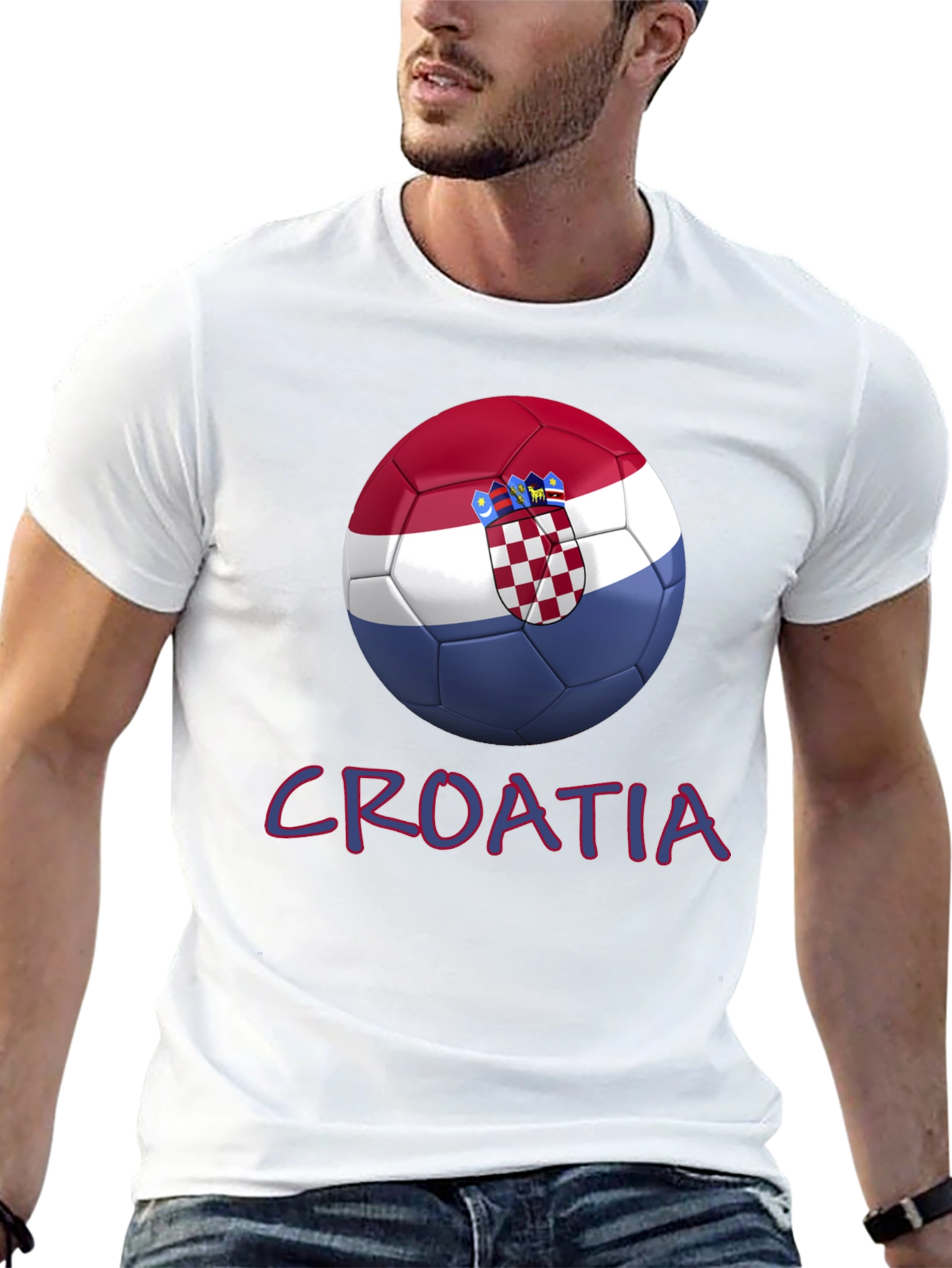 Croatia Soccer Ball Graphic T-Shirt
