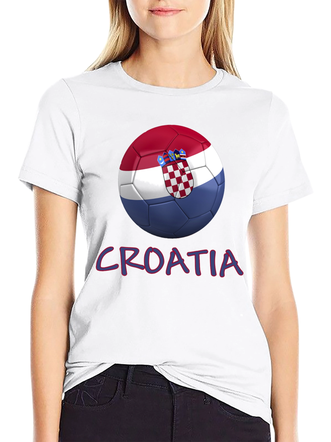 Croatia Soccer Ball Graphic T-Shirt