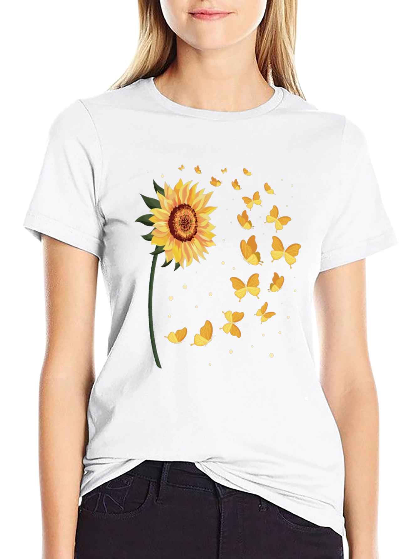 Sunflower Butterfly Graphic Tee
