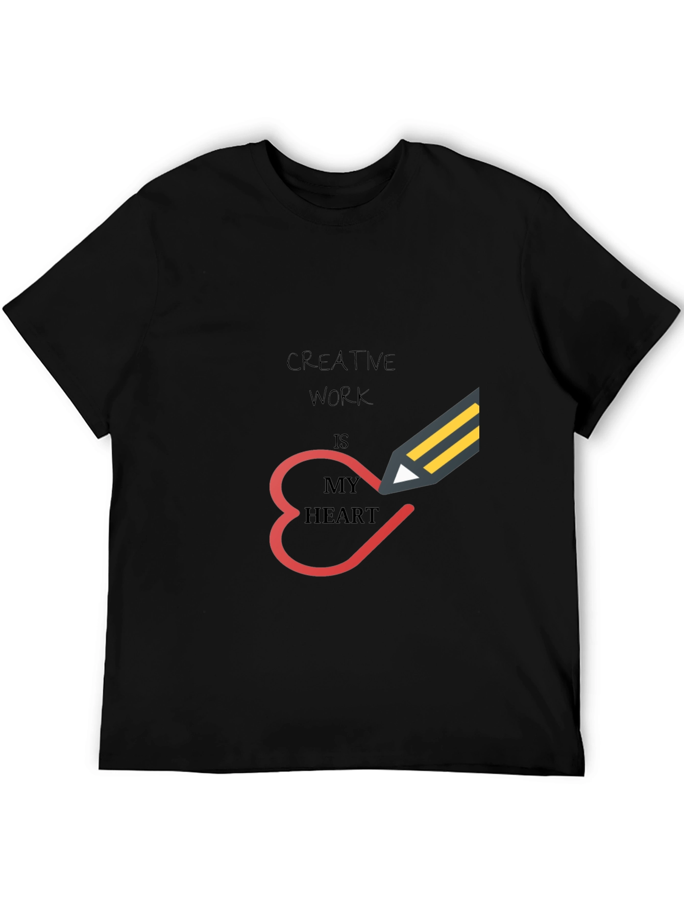 Creative Work Heart T-Shirt - Artistic Design
