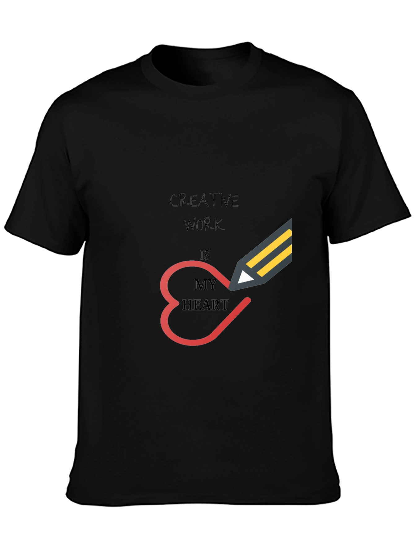 Creative Work Heart T-Shirt - Artistic Design