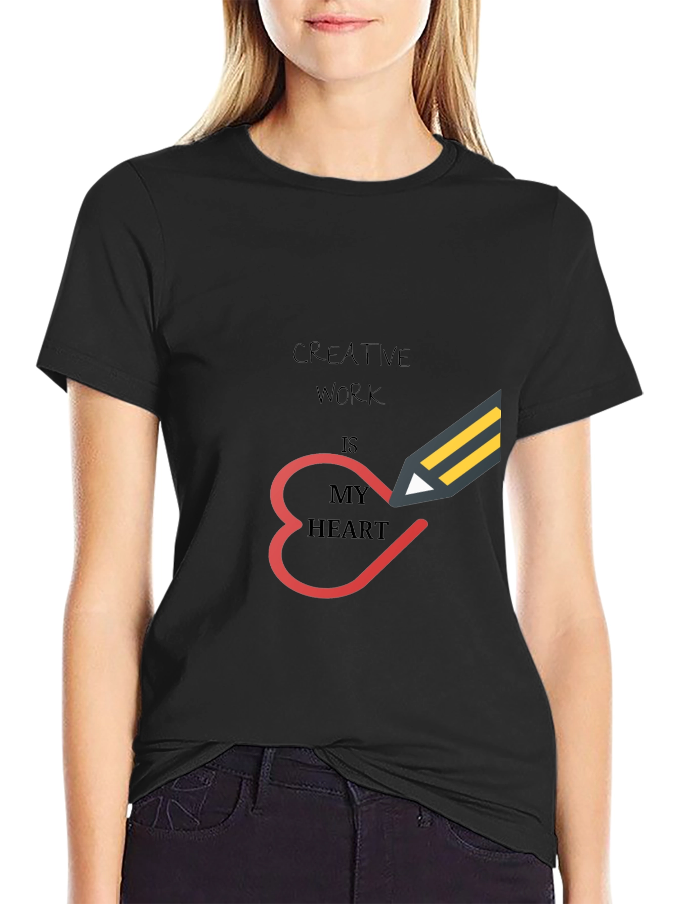 Creative Work Heart T-Shirt - Artistic Design
