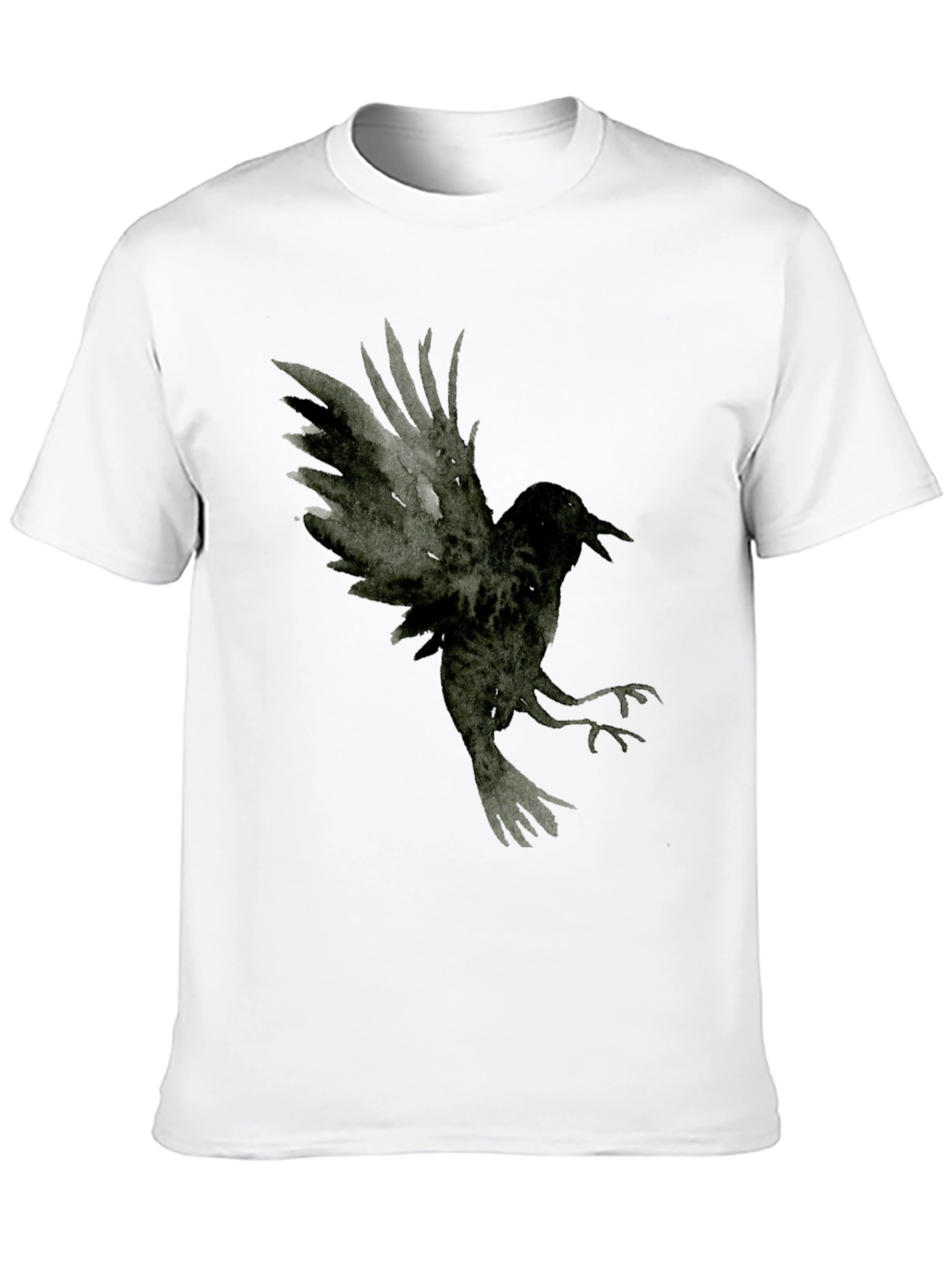 Raven Graphic Tee - Dark Bird Print T-Shirt