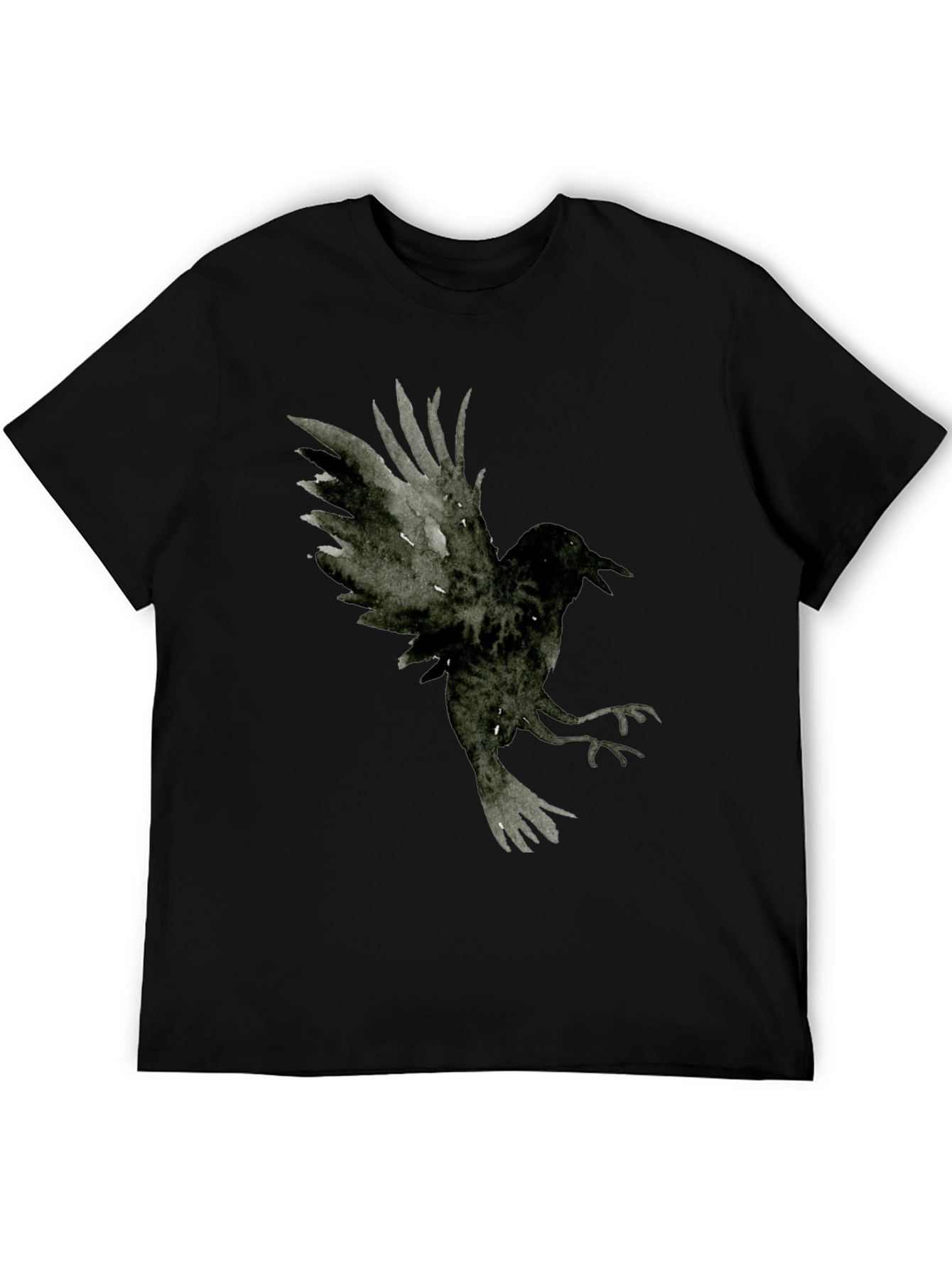 Raven Graphic Tee - Dark Bird Print T-Shirt