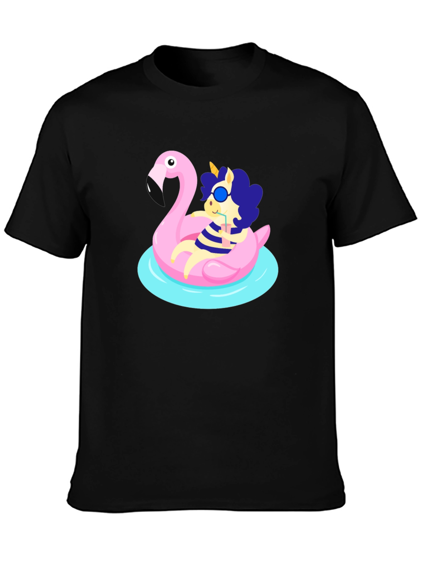 Cool Unicorn on Flamingo Float T-Shirt