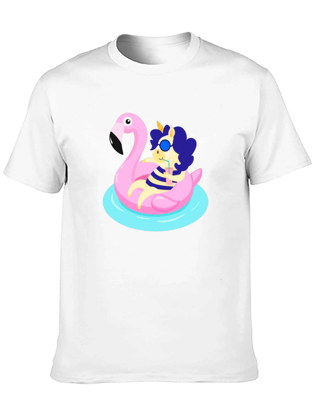 Cool Unicorn on Flamingo Float T-Shirt