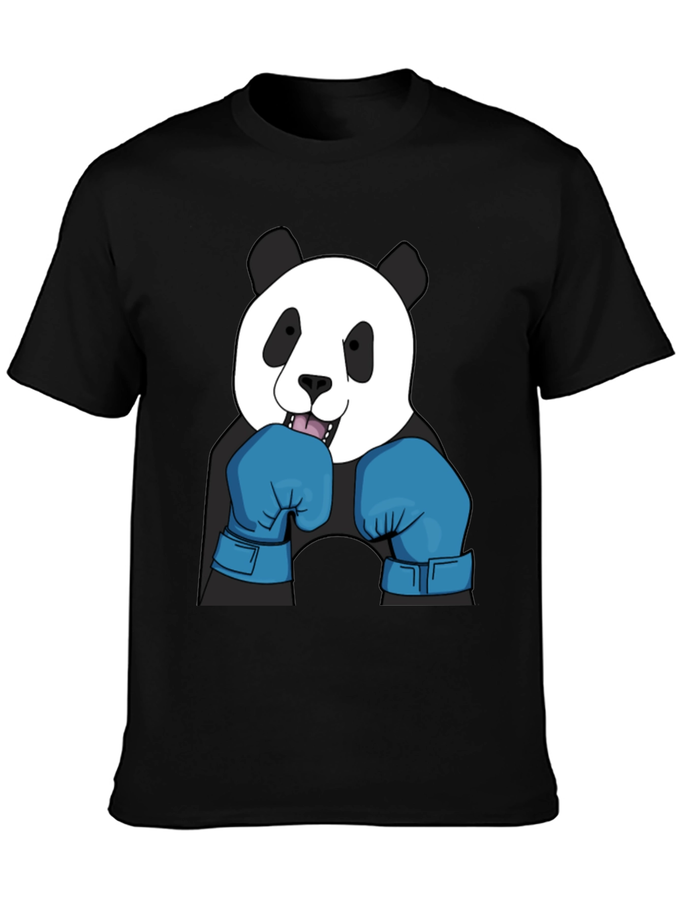 Panda Boxer T-Shirt - Black Cotton Tee