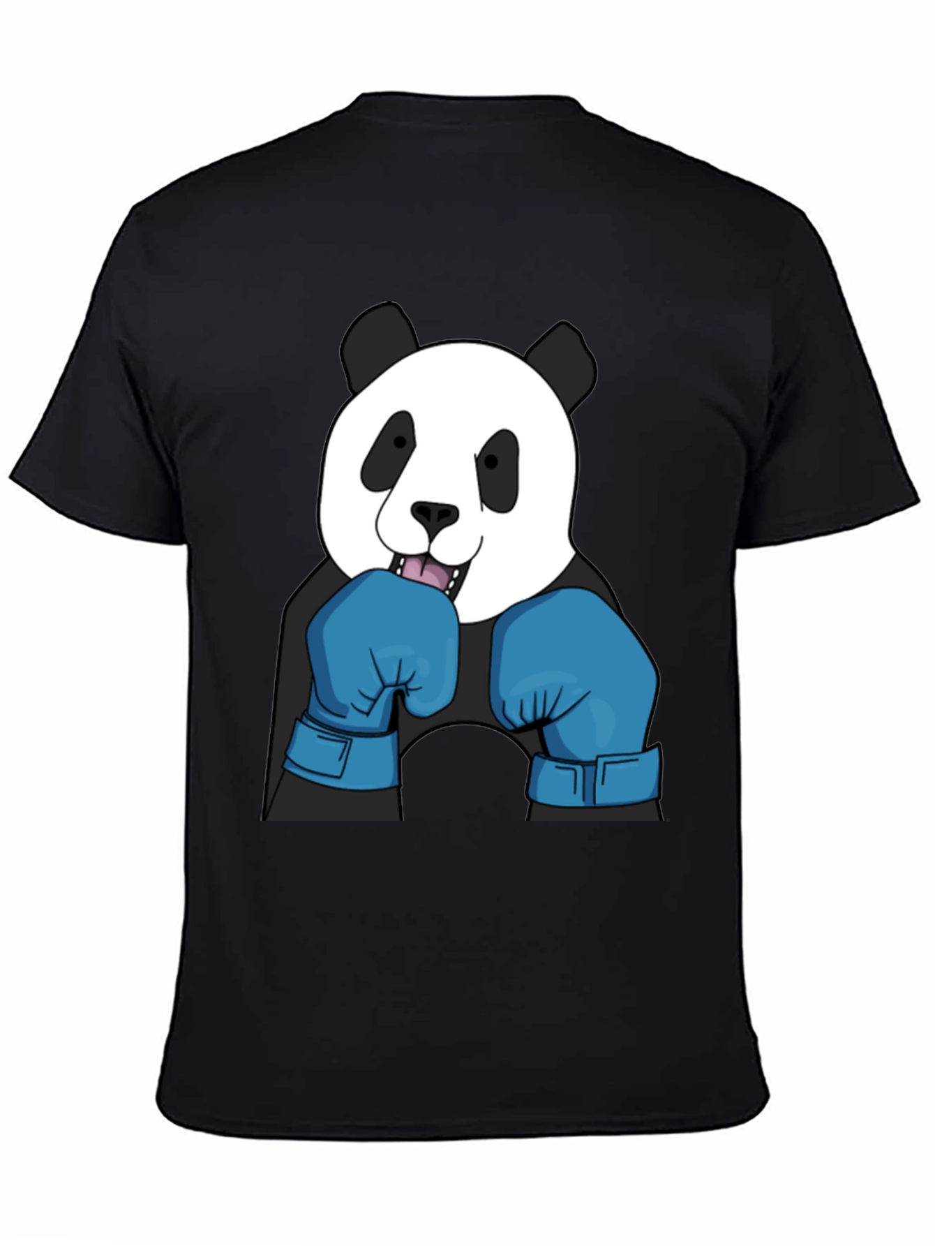 Panda Boxer T-Shirt - Black Cotton Tee