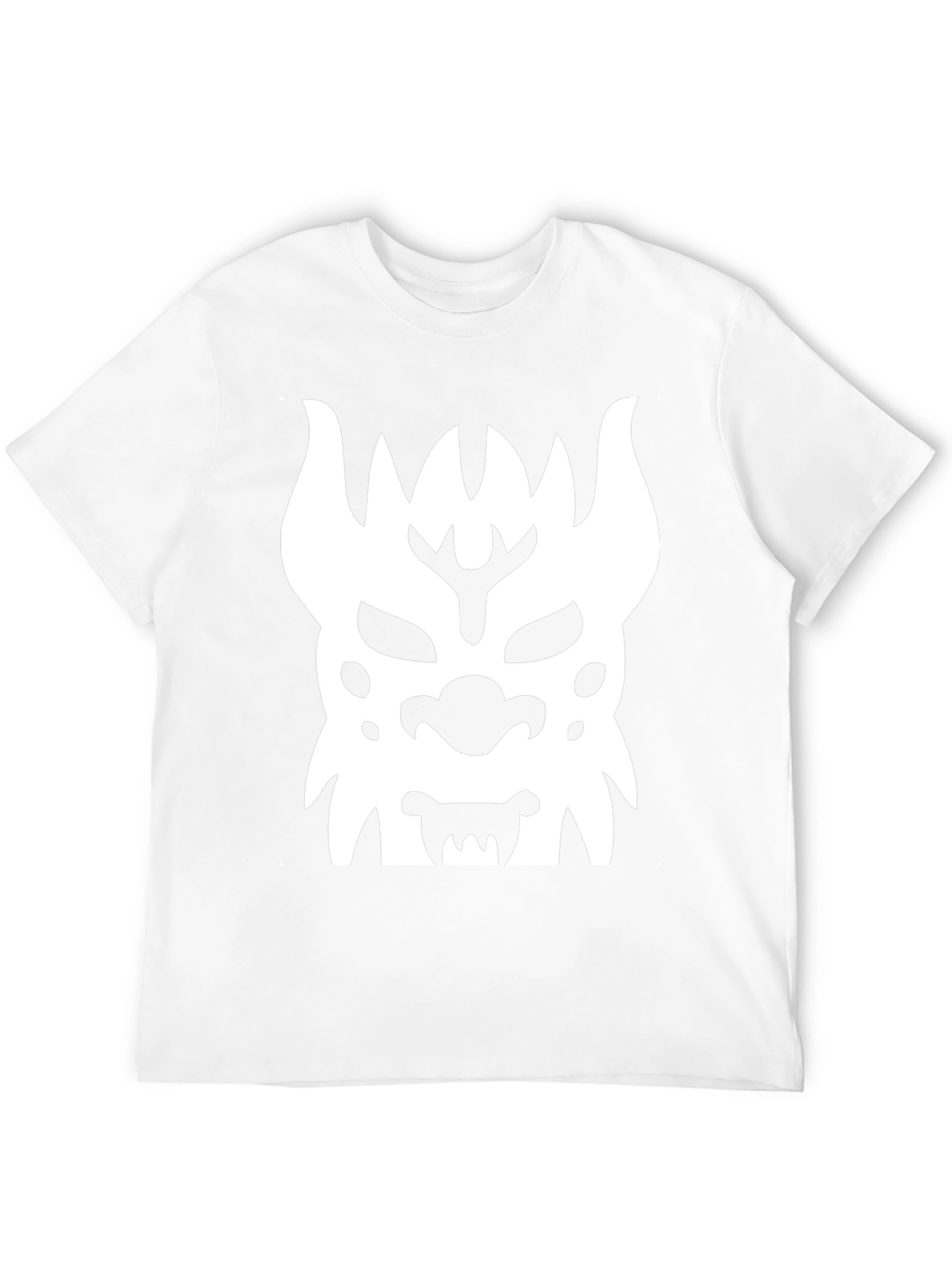 Graphic Tee: White Monster Face Design