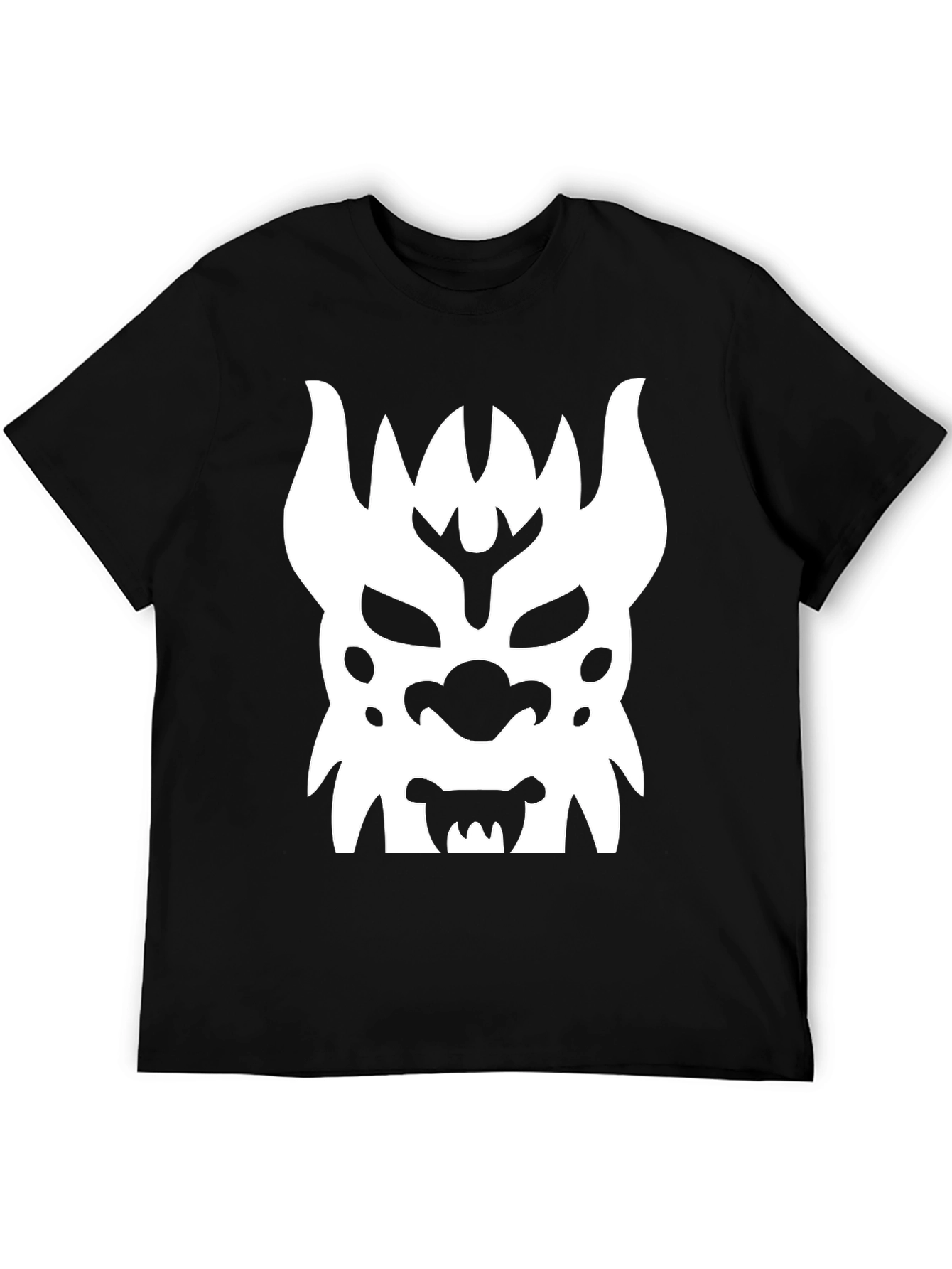 Graphic Tee: White Monster Face Design