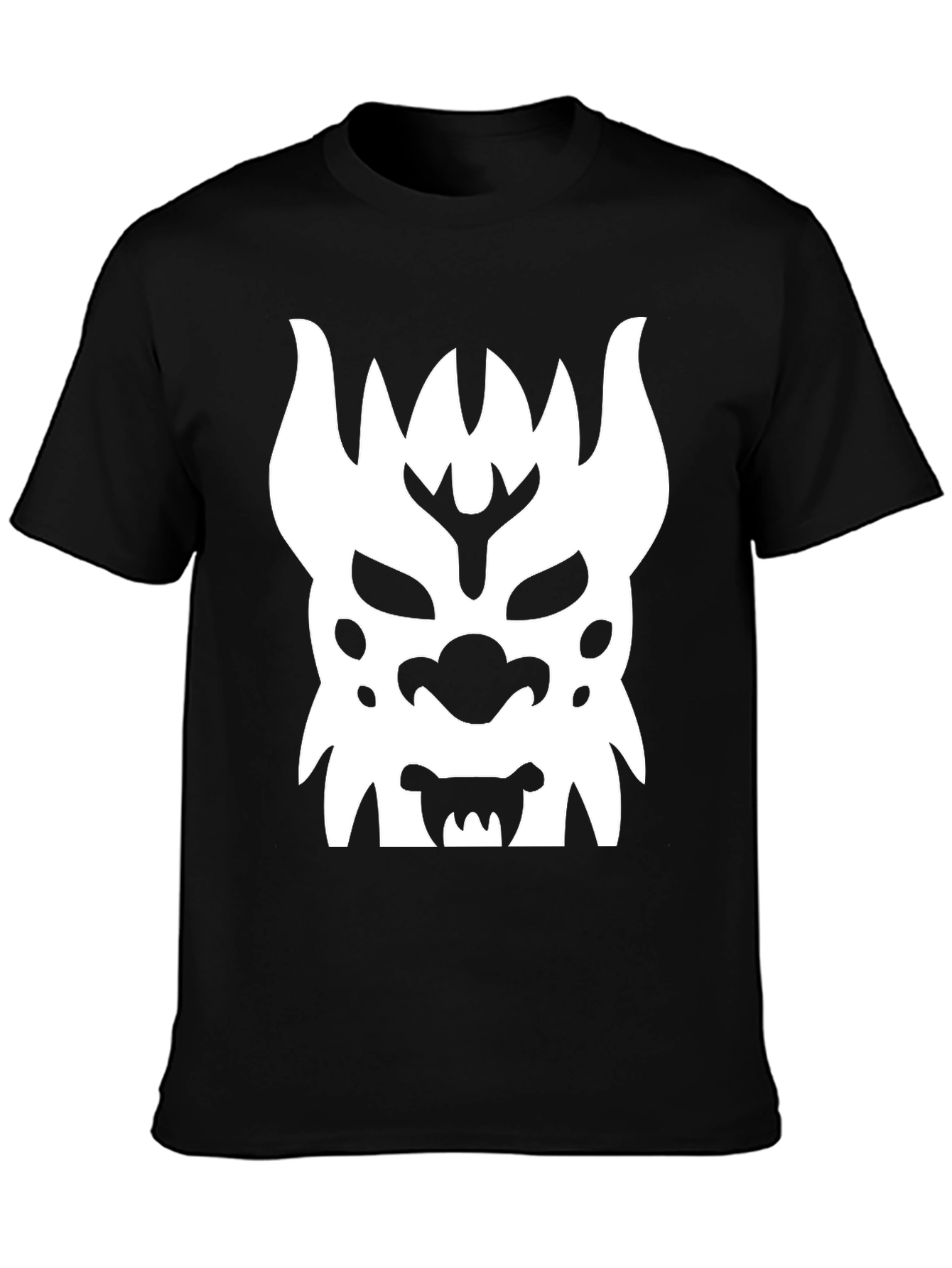 Graphic Tee: White Monster Face Design