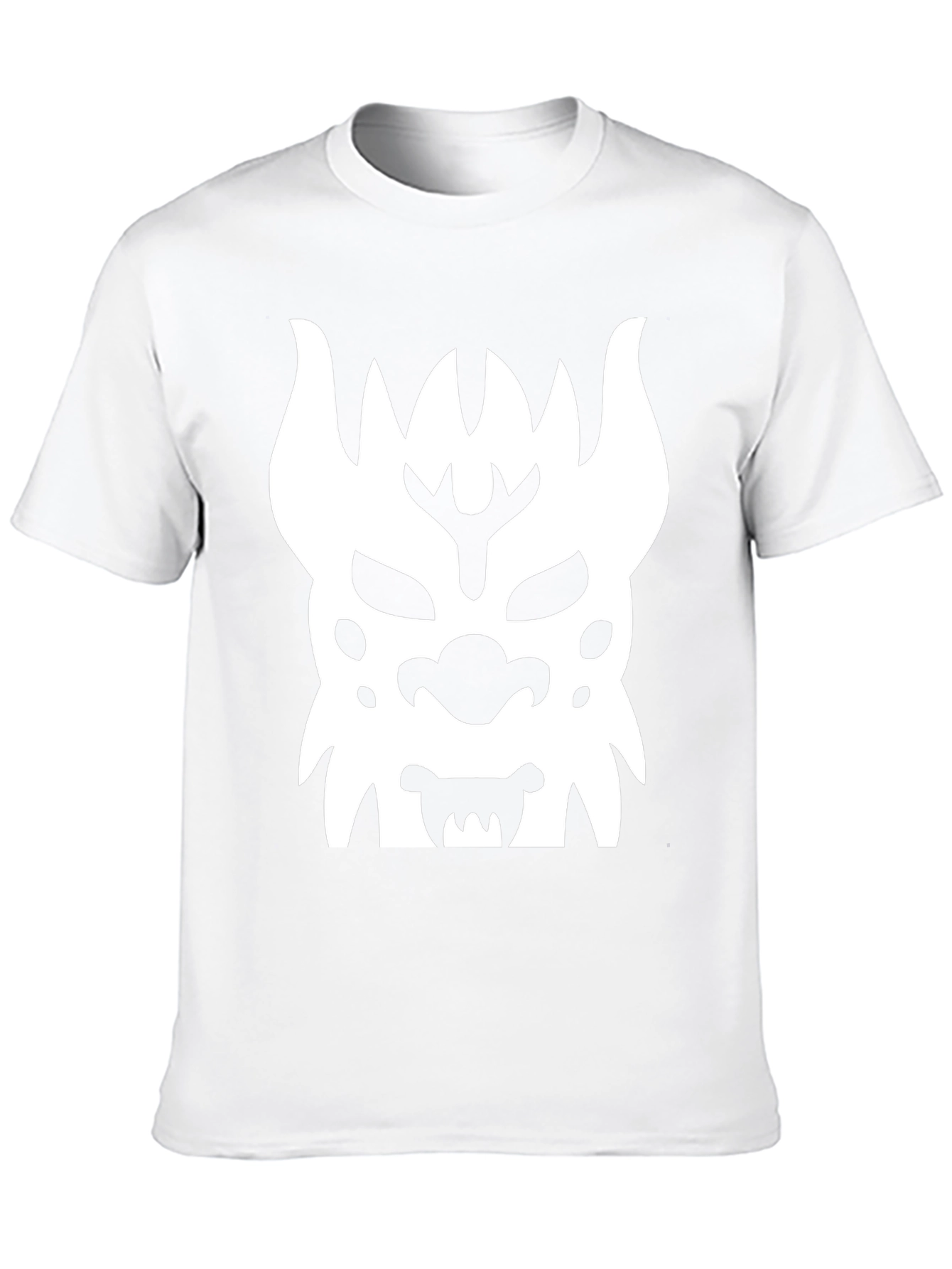 Graphic Tee: White Monster Face Design