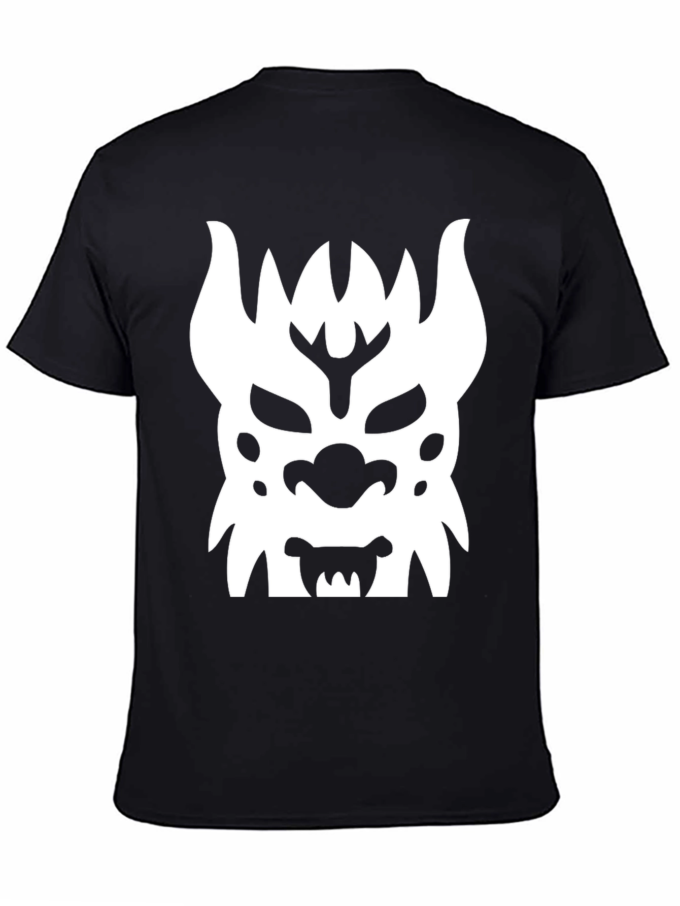 Graphic Tee: White Monster Face Design