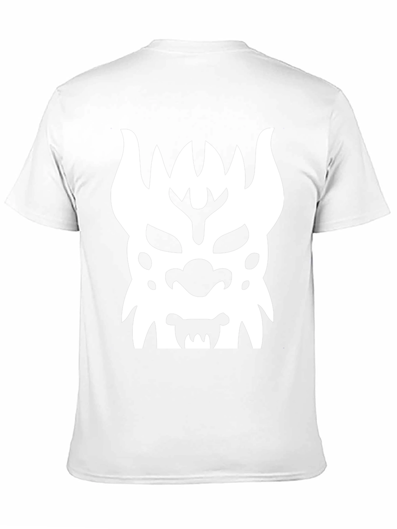 Graphic Tee: White Monster Face Design