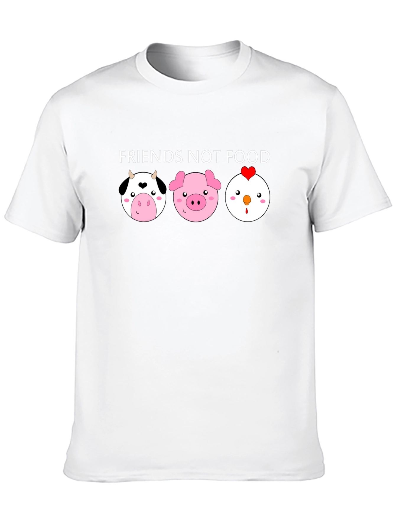 Vegan Friends Not Food Graphic T-Shirt - Black