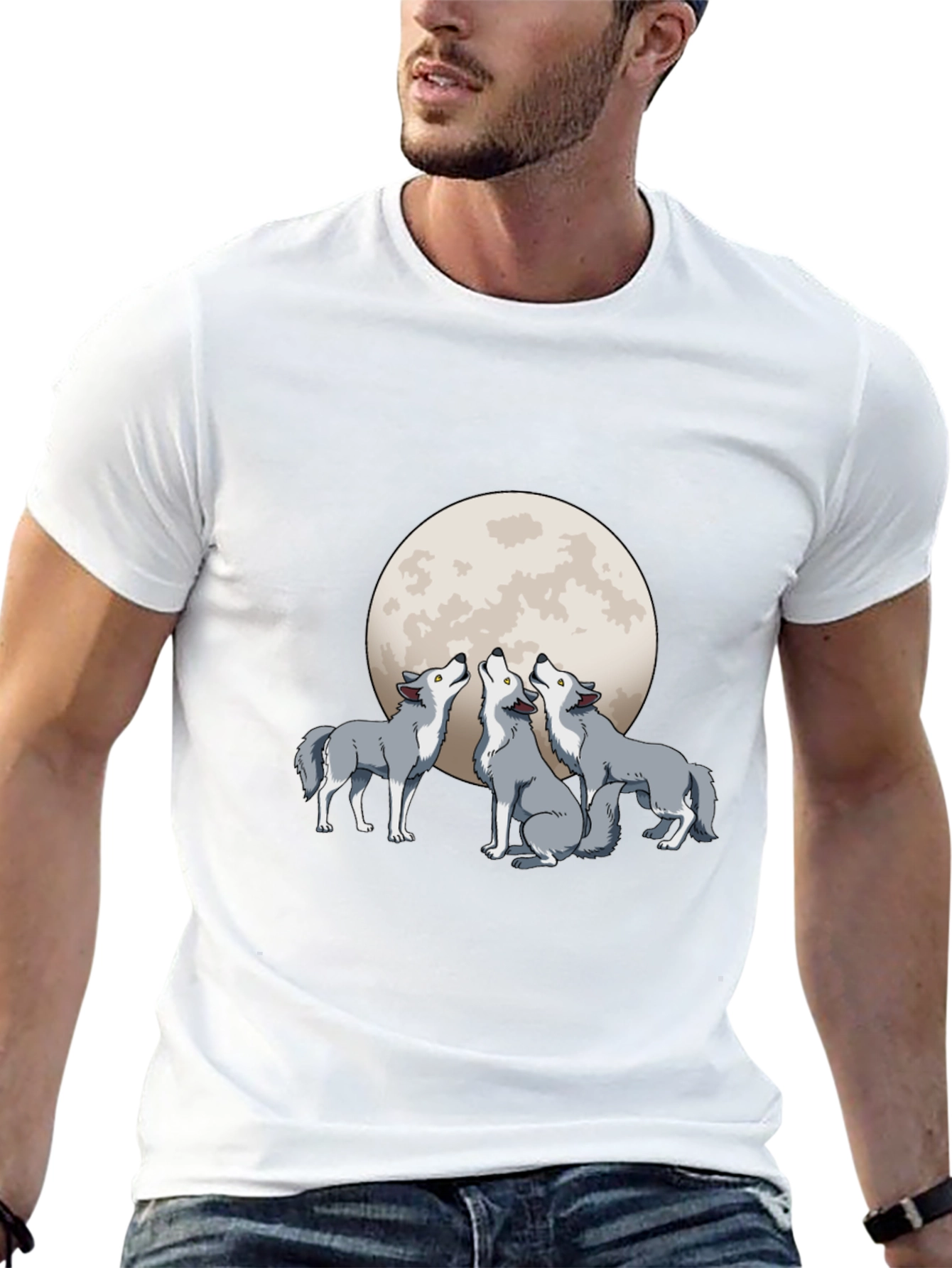 Wolf Moon Graphic T-Shirt - Black