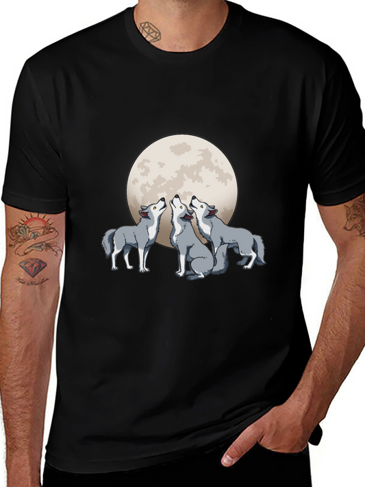 Wolf Moon Graphic T-Shirt - Black