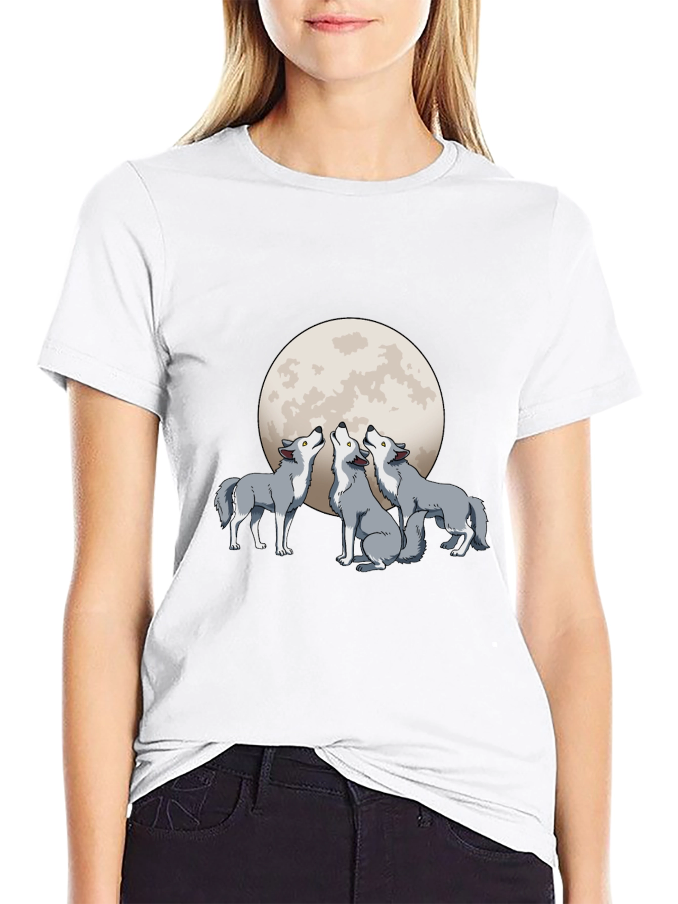 Wolf Moon Graphic T-Shirt - Black