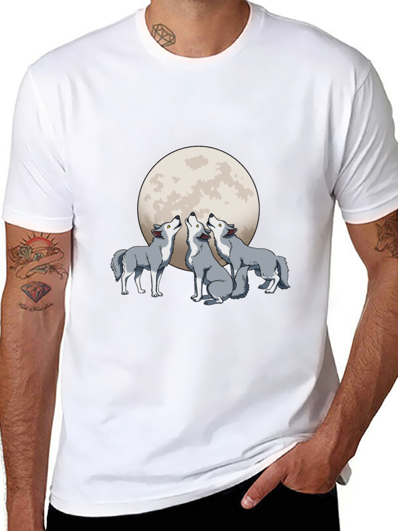 Wolf Moon Graphic T-Shirt - Black