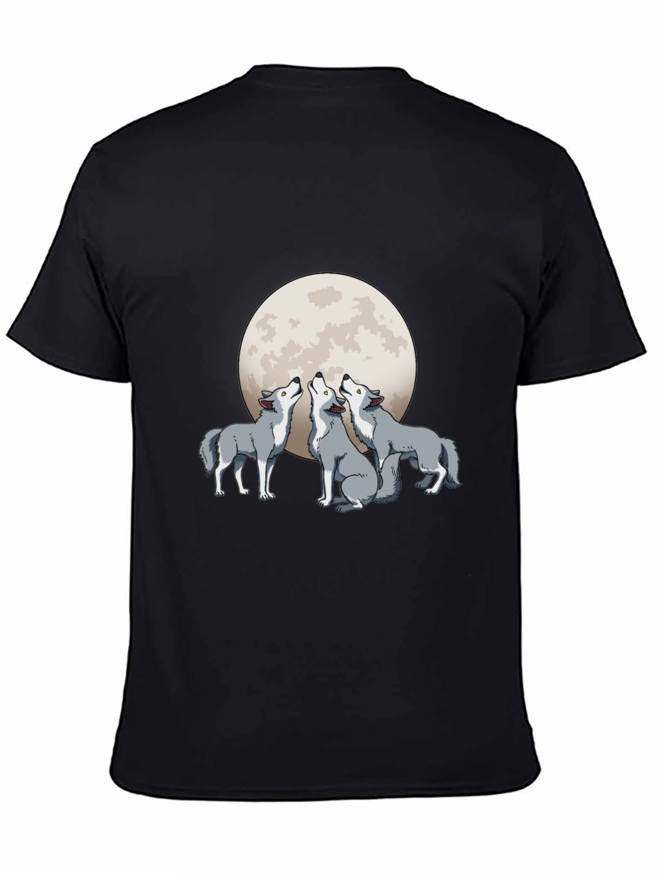 Wolf Moon Graphic T-Shirt - Black