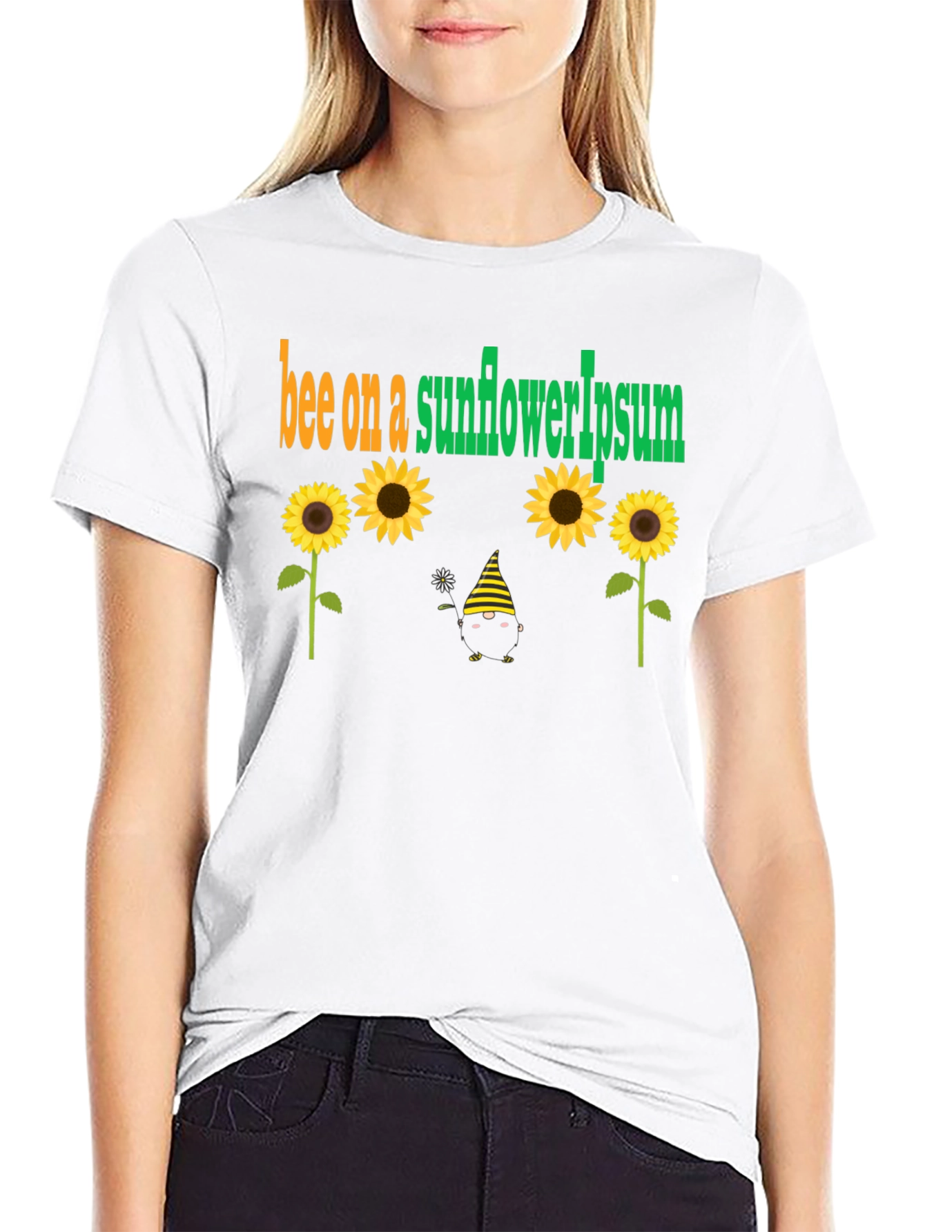 Bee on Sunflower Graphic T-Shirt