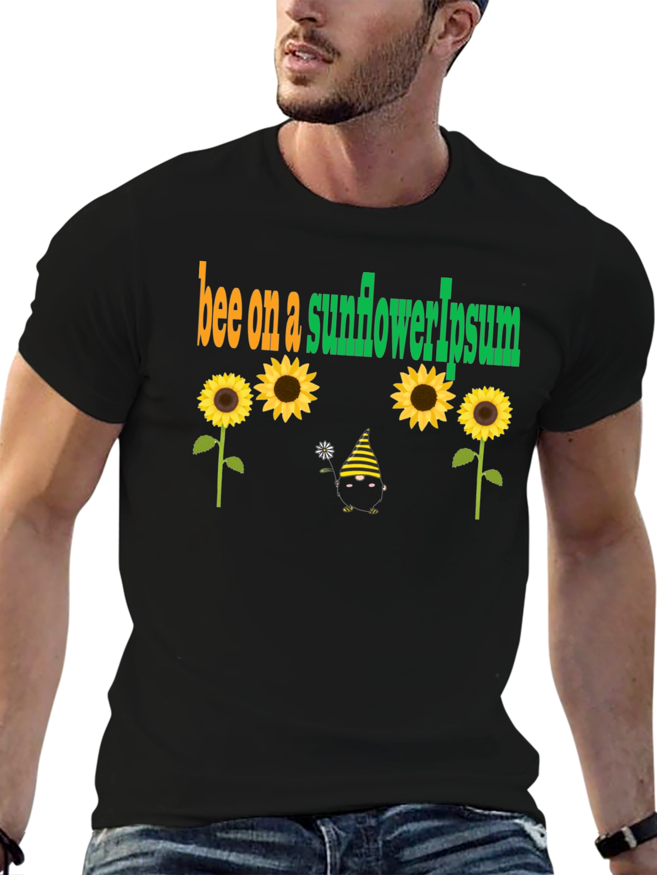 Bee on Sunflower Graphic T-Shirt