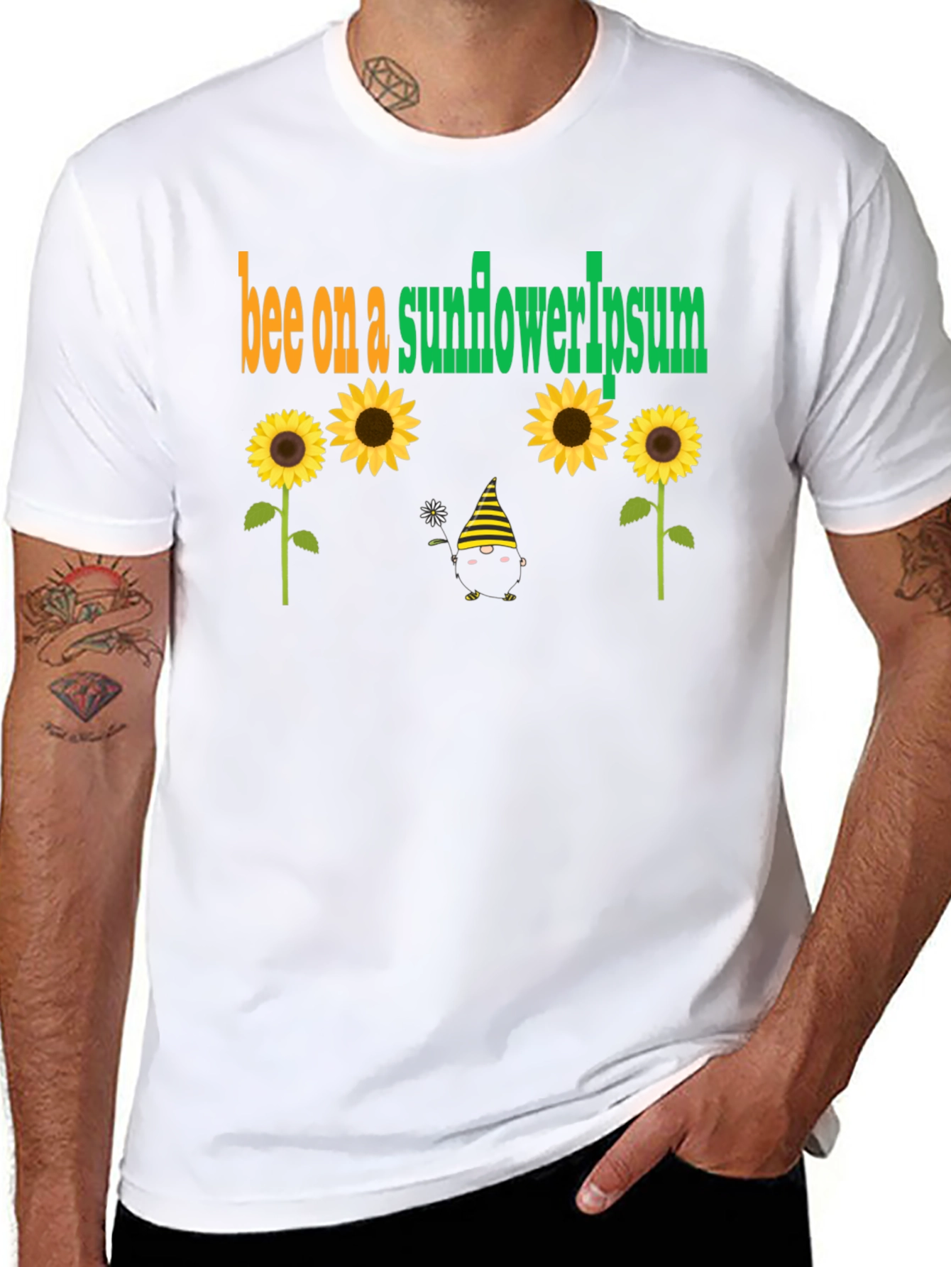 Bee on Sunflower Graphic T-Shirt