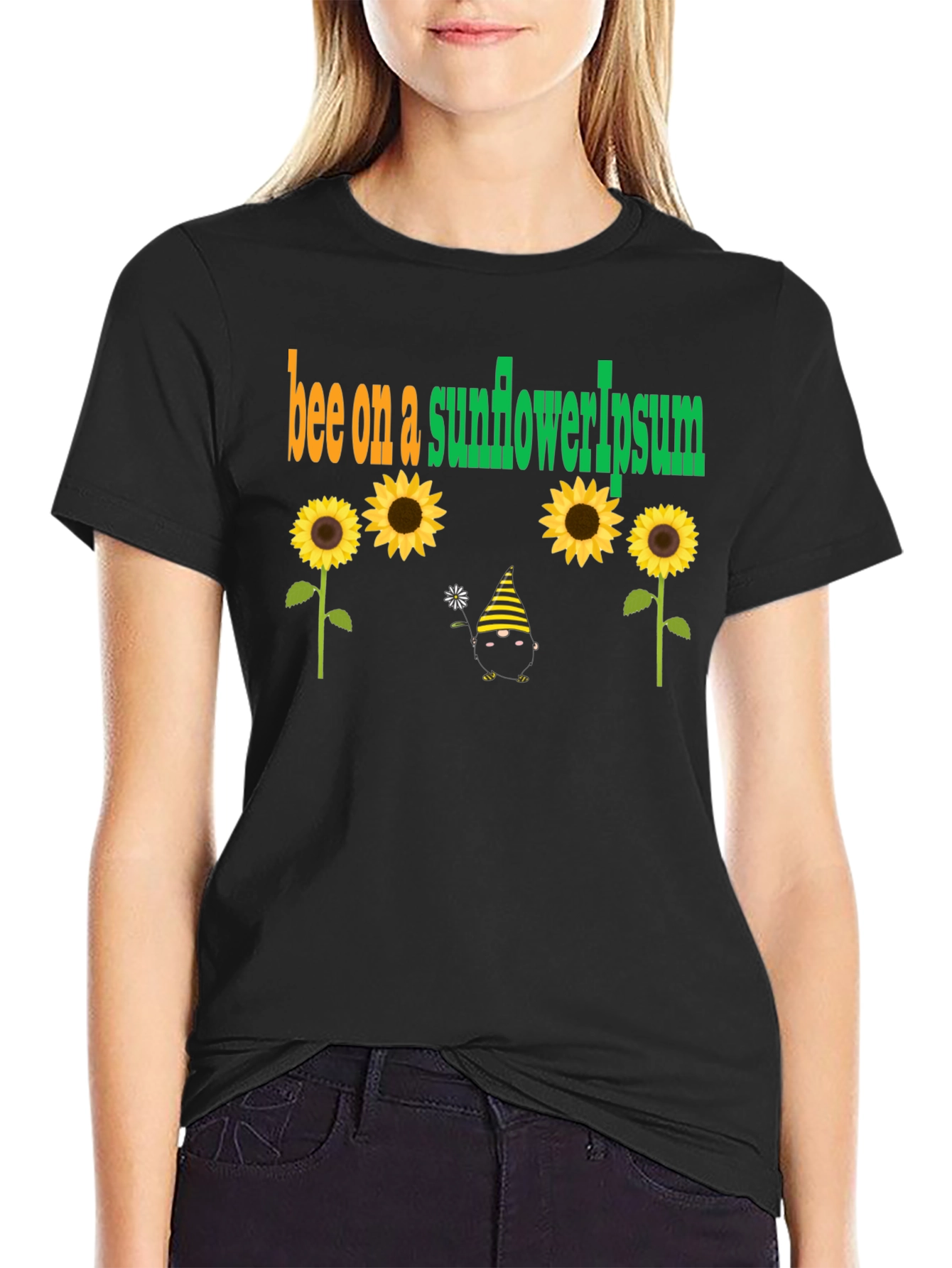 Bee on Sunflower Graphic T-Shirt