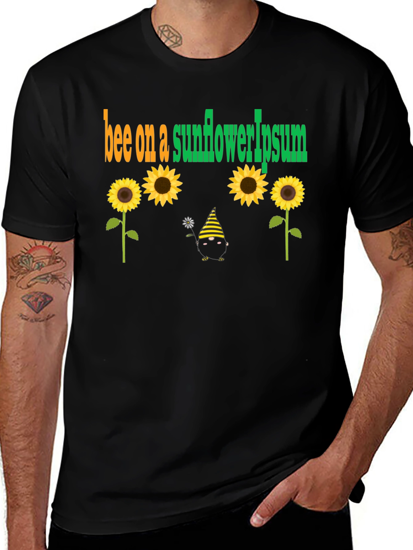 Bee on Sunflower Graphic T-Shirt