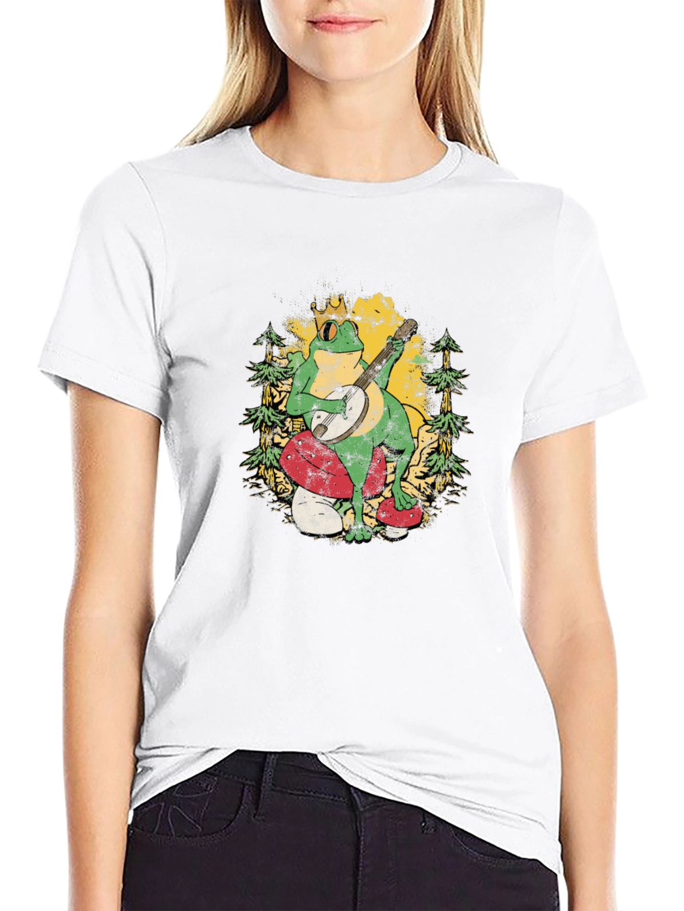 Frog Banjo Player Graphic T-Shirt