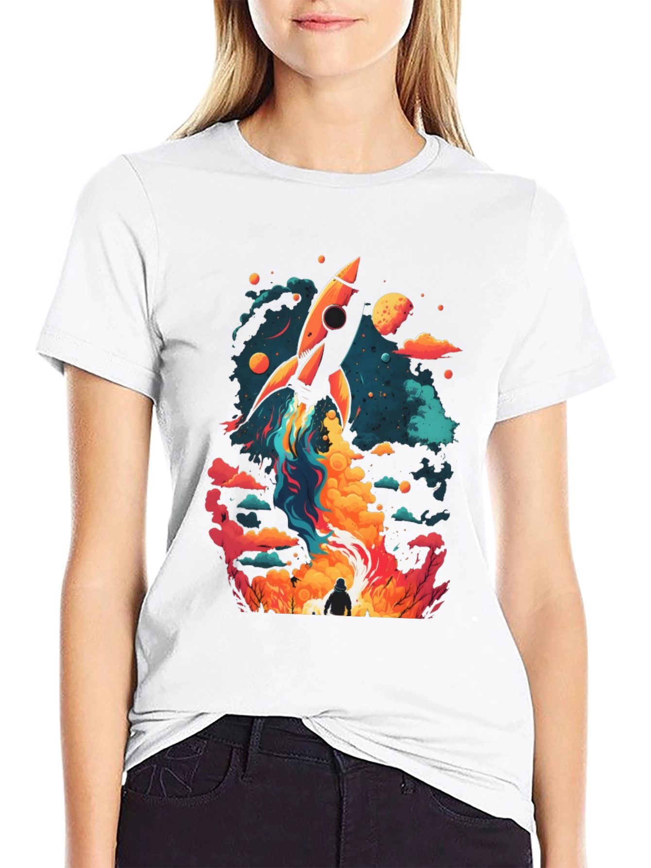 Rocket Launch Graphic Tee - Space Adventure Shirt