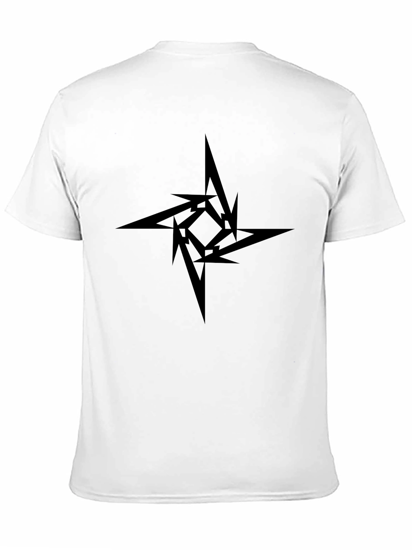 Black Graphic Tee - Abstract Star Design