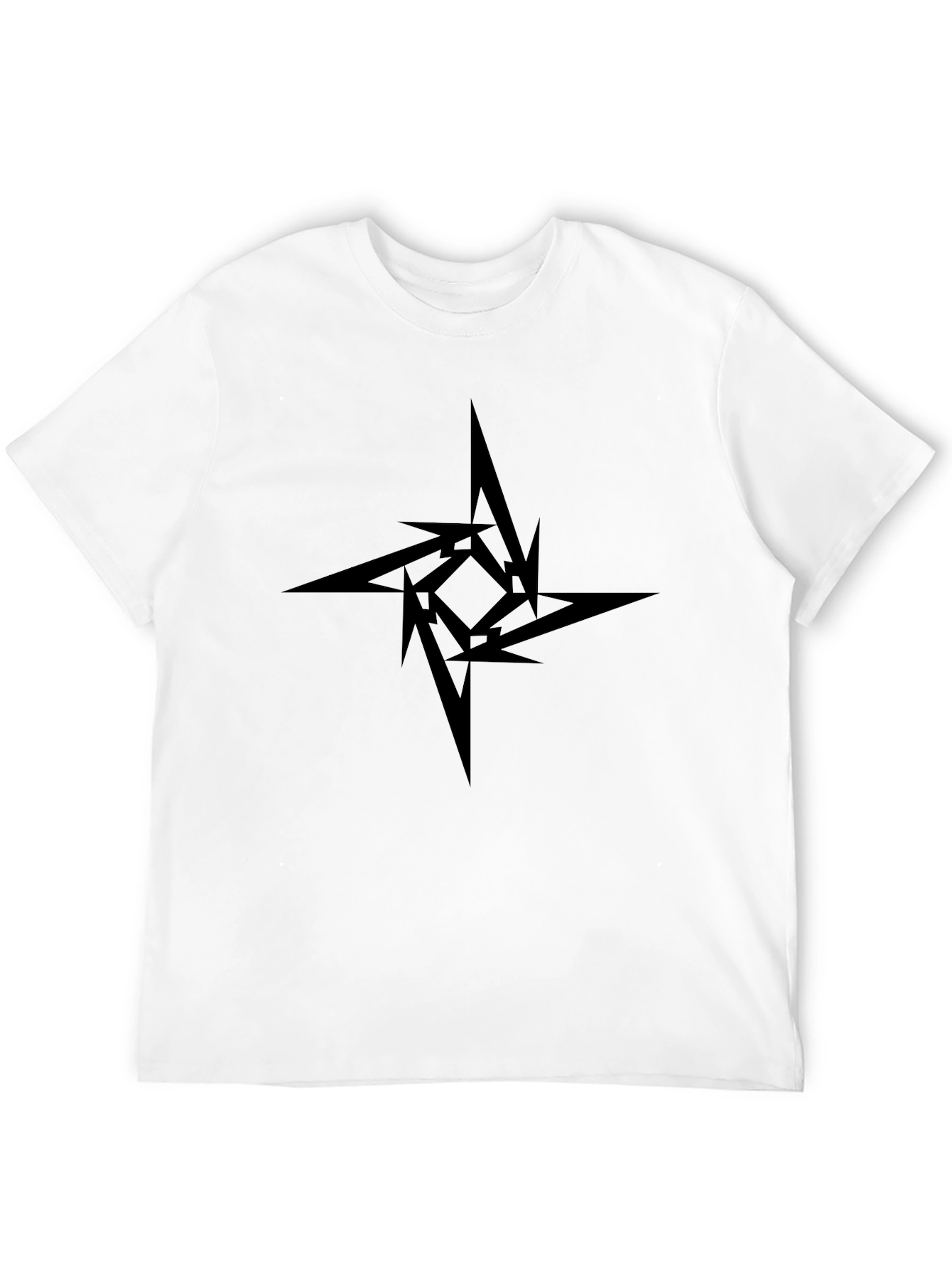 Black Graphic Tee - Abstract Star Design
