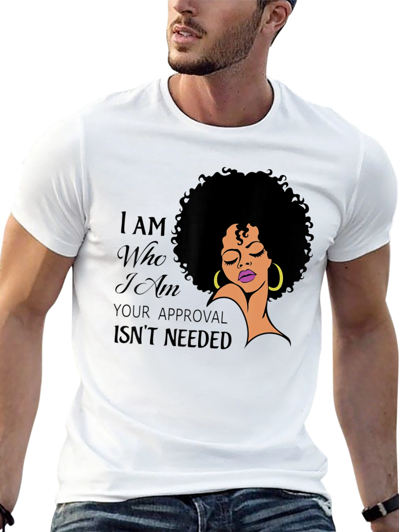 Empowered Afro Woman Graphic T-Shirt - Black