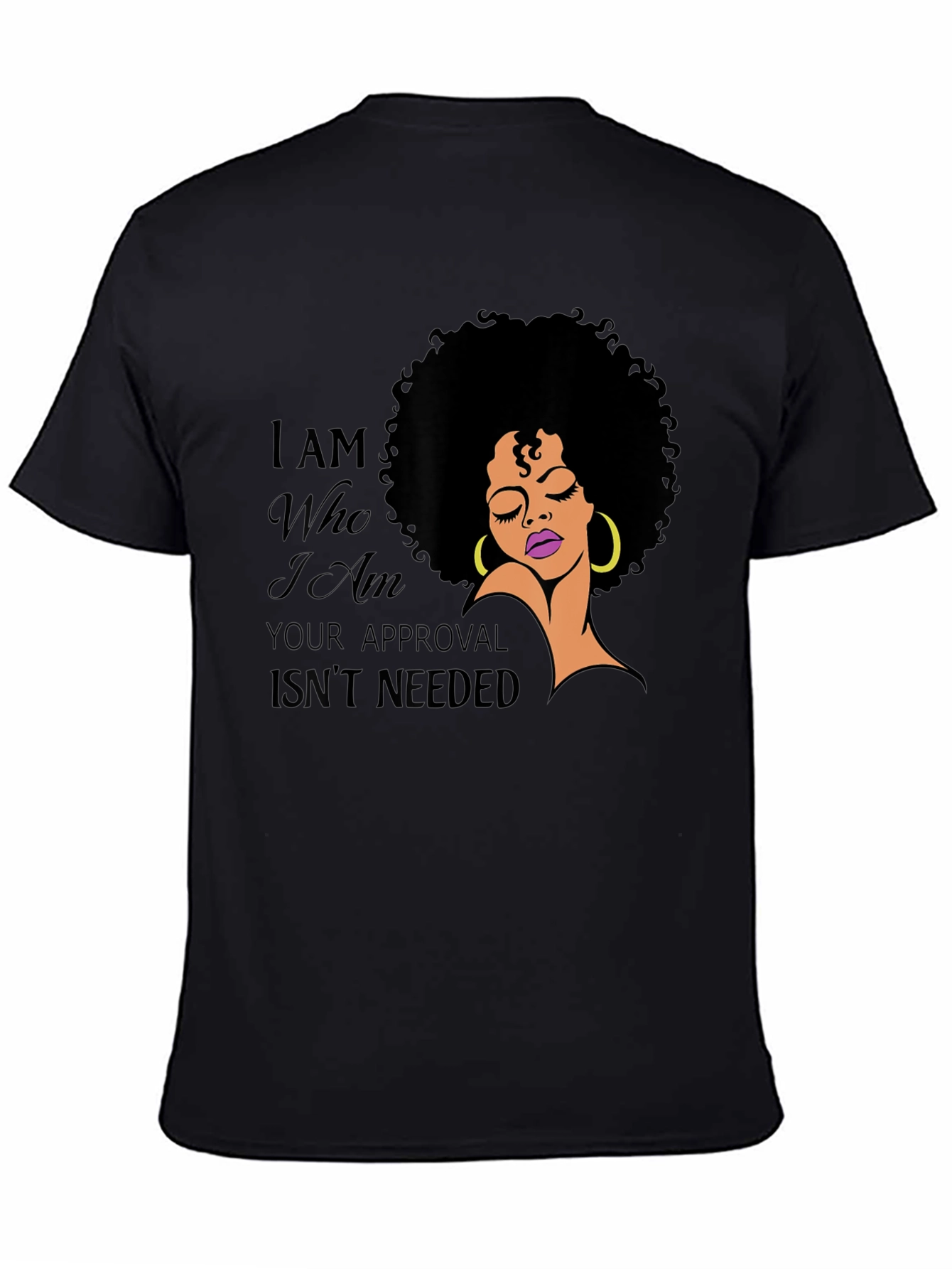 Empowered Afro Woman Graphic T-Shirt - Black