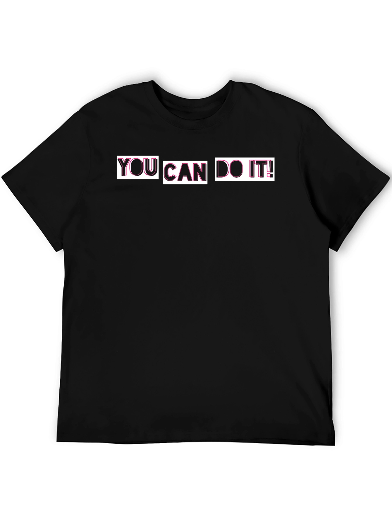 Motivational Black T-Shirt - You Can Do It!