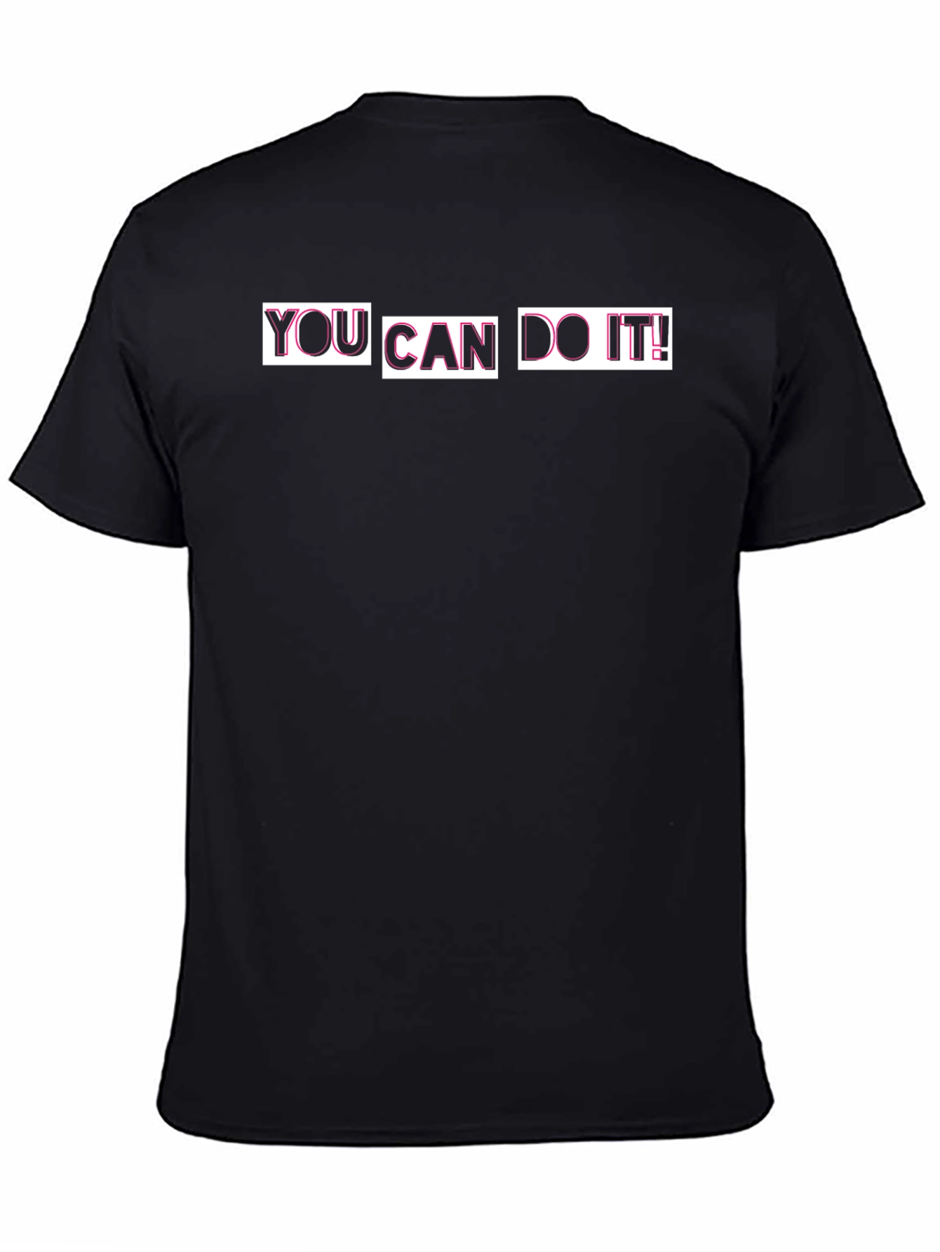 Motivational Black T-Shirt - You Can Do It!
