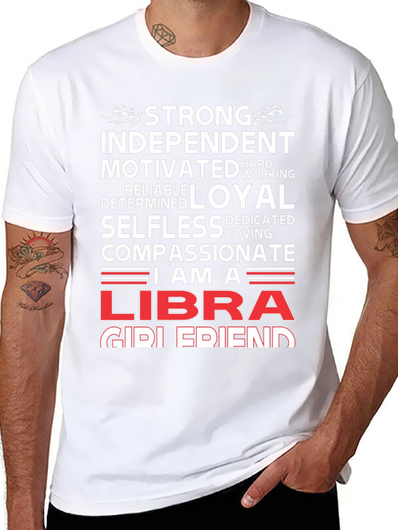 Strong Libra Zodiac Sign Graphic T-Shirt