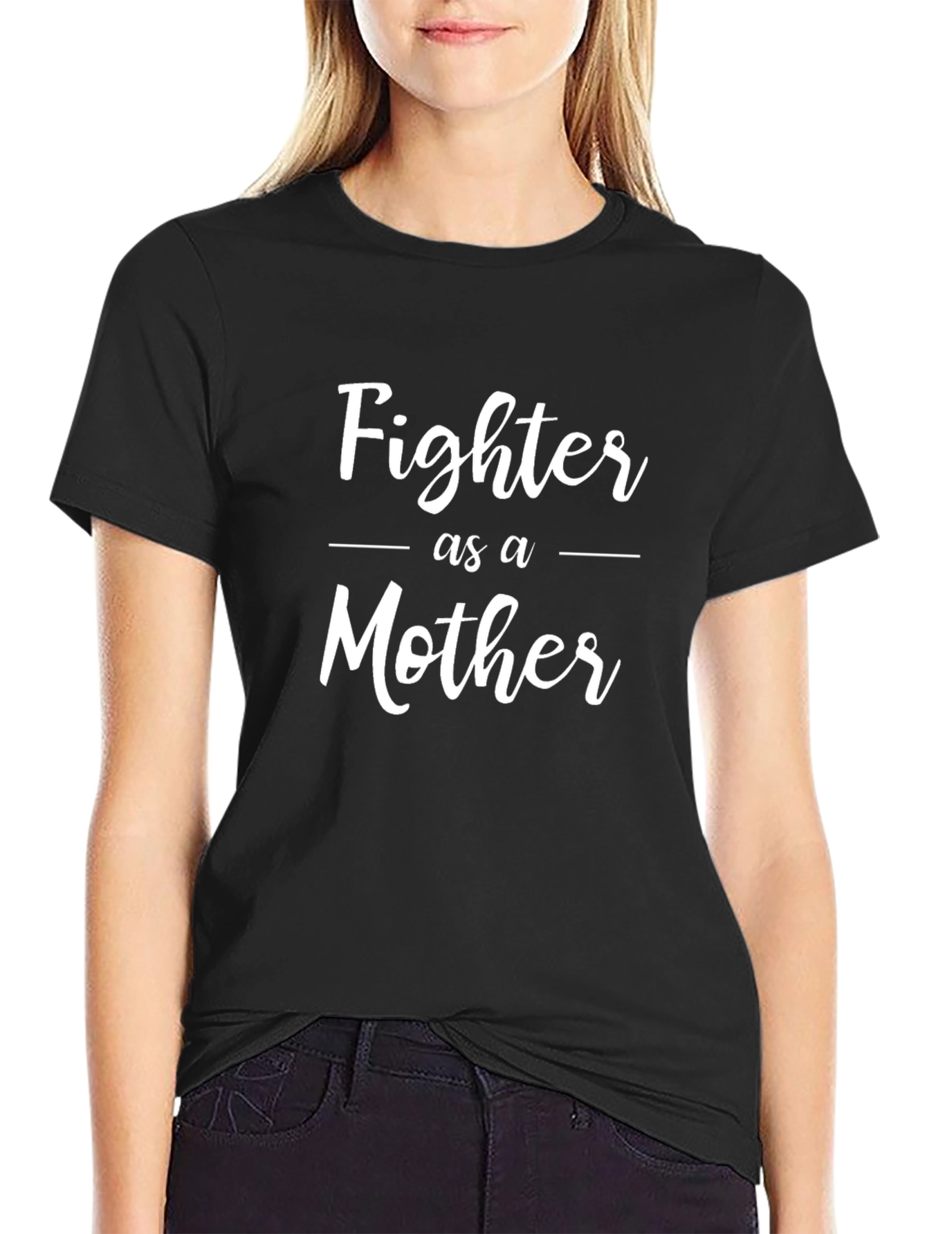 Fighter as a Mother Graphic T-Shirt - Black