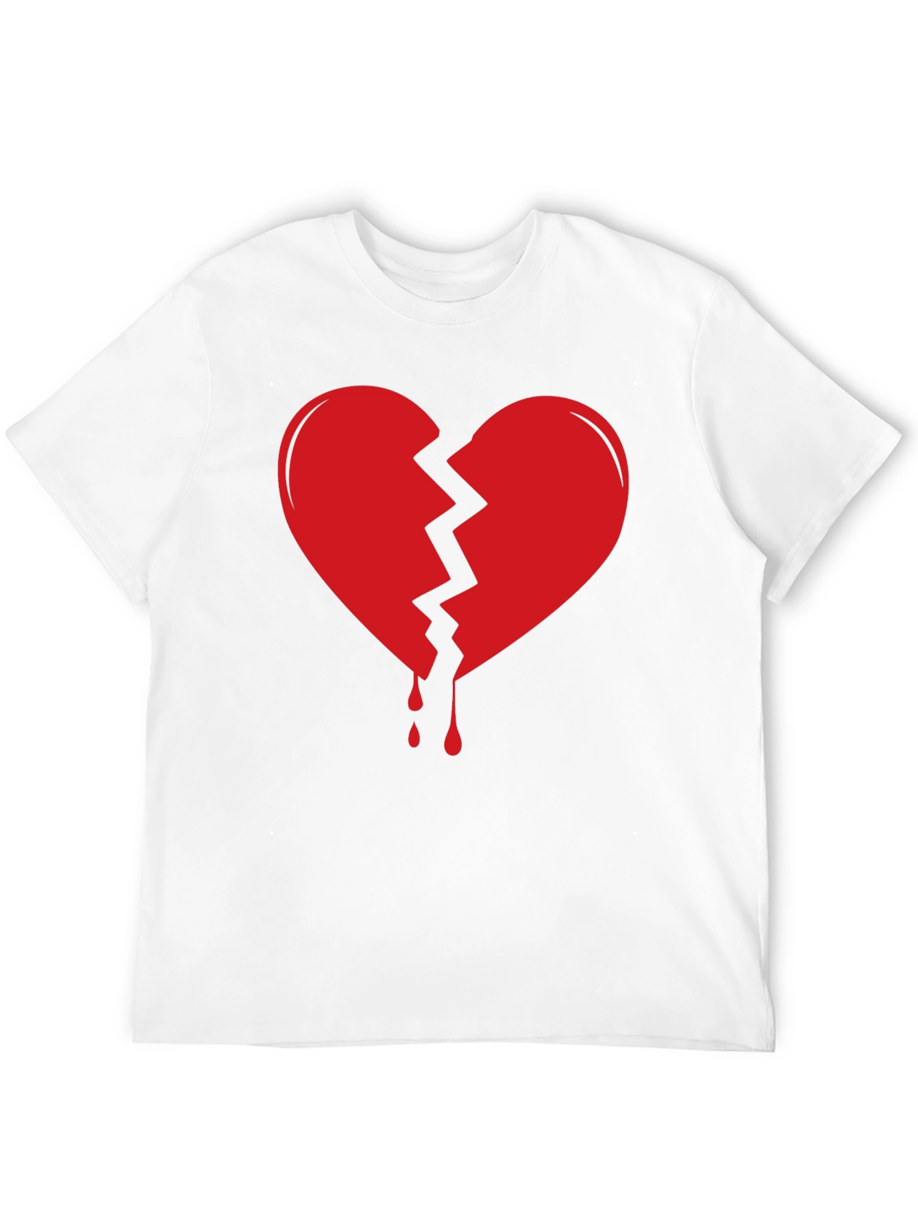 Broken Heart Graphic Tee - Black Cotton Comfort